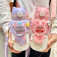 680Ml Kids Water Bottle For School Boys Girl Cup With Straw Cute Cartoon Leakproof Mug Portable Travel Drinking Tumbler BPA Free