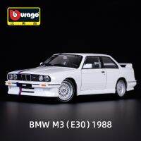 1:24 Bburago 1988 M3 BMW (E30) รถสปอร์ตแบบหล่อตายแบบคงที่ยานพาหนะโมเดลรถของเล่นสะสม