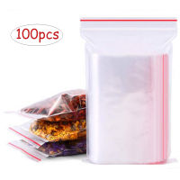 100pcs/pack Plastic Food Fresh Vacuum Package Storage Reclosable Poly Resealable Lock Zip