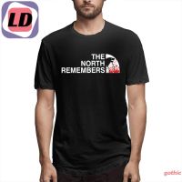 LD T-shirt gothic เสื้อยืดแขนสั้น เสื้อยืดพิมพ์ลาย Game Of Thrones The North Remembers Arya Stark Got แฟชั่นผู้ชาย Short sleeve T-s