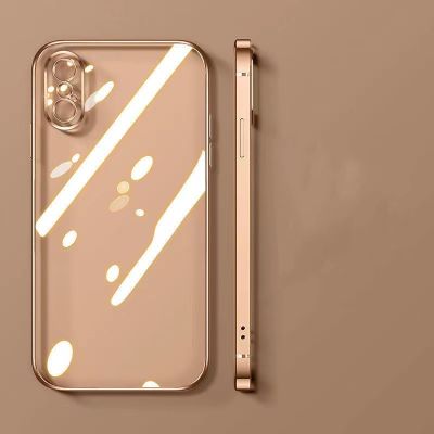 Hot Sale เคส iPhone X XR XS Max 11 6 6s 7 8 plus se 2020 เคสซิลิโคนใส เคลือบ หรูหรา เต็มเลนส์ บางเฉียบ กันกระแทก สี่เหลี่ยม เคสนิ่มใส