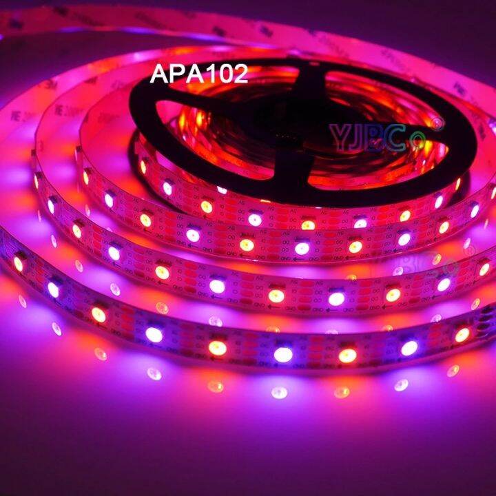 5เมตร-apa102สมาร์ทหลอดไฟ-led-strip-3060-ledm-ข้อมูลและนาฬิกาแยก-sk9822-ic-แอดเดรสพิกเซลโคมไฟเทป-ip30ip65