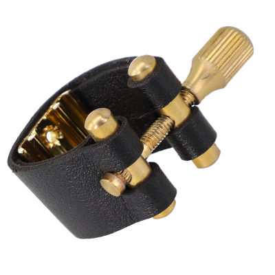 1Pc Soprano Sax Mouthpiece Ligature หนัง Fastener คลิป Woodwind อะไหล่สีดำสำหรับ Soprano Saxophone Pickup Clamp อุปกรณ์เสริม