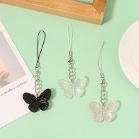 Sweet Cool Colorful Butterfly Mobile Phone Lanyard Cell Phone Strap Keychain Butterfly Bags Pendant Decor