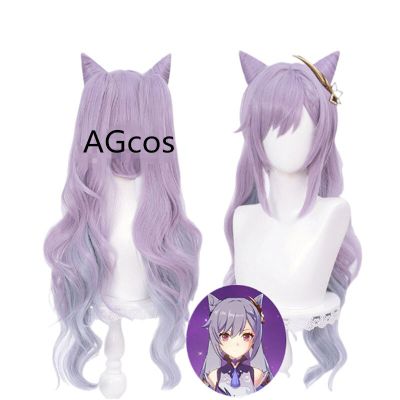 AGCOS Game Genshin Impact Keqing Cosplay Wig