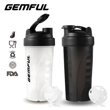 2 Pack Protein Shaker Bottle With Power Storage 24 Oz Blender Bottle Soccer  Shaped Mixing No