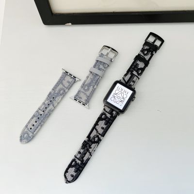 【Hot Sale】 Suitable for applewatch7 strap iWatch7 generation/6/5/4/3se printed leather tide