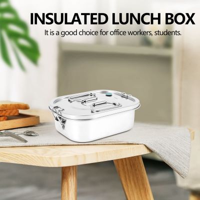 Stainless Steel Lunch Box Metal Bento Box Snack Food Container Outdoor Storage Box Lunch Box for KidsTH