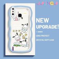 Jlingji เคสสำหรับ Infinix Smart 4 4C X653สมาร์ทเคสโชคดี Pochacco มาการอนคลื่นเคสมือถือกันกระแทกแบบใสนิ่มเคสโปร่งใสลายกล้องถ่ายรูปเก๋ไก๋ฝาครอบป้องกันซิลิกาเจล