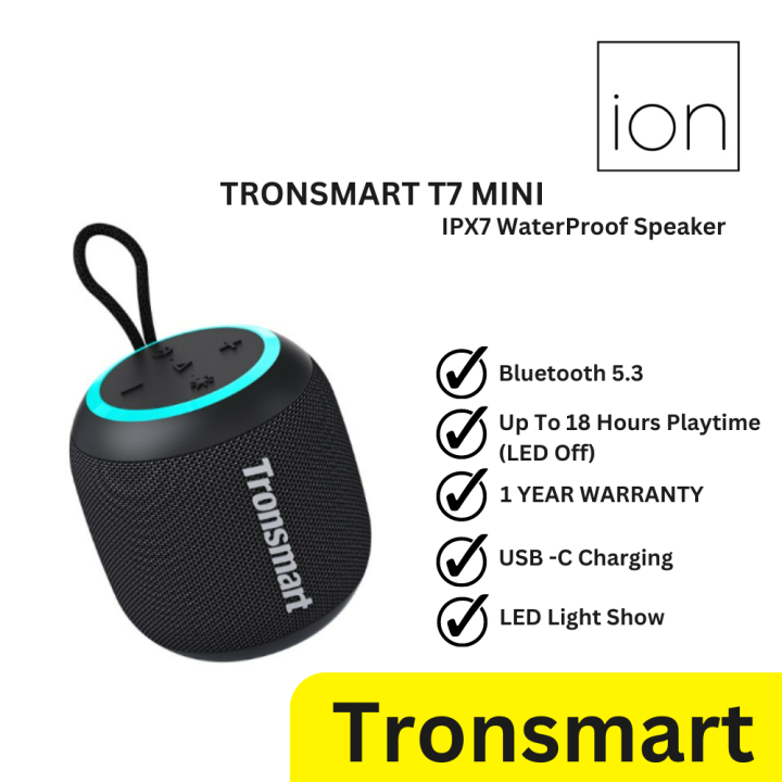 Tronsmart T7 Mini-luidspreker - Bluetooth 5.3, 15W, IPX7 Waterdicht, Tot 18 Uur Speeltijd
