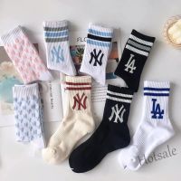 【hot sale】❍ D19 Thin Style Korean ins Trendy Socks NY Socks Men Women Outdoor Sports Socks Breathable Sweat-Absorbent Casual Cotton Socks