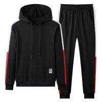 COD ▲ vffe899 【ready stock】Mens casual sports suit hoodie pants large size breathable suit high quality comfortable suit Saman sukan kasual lelaki hoodie dan seluar yang longgar set bernafas besar set keselesaan berkualiti tinggi.