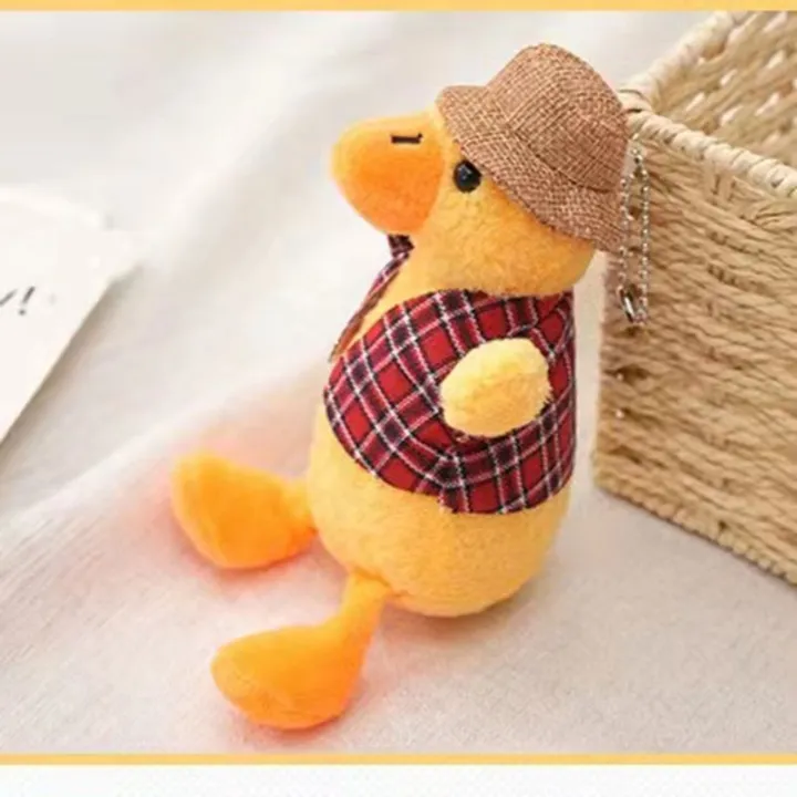 Plush doll sand duck small yellow duck key chain backpack bag hanging