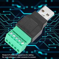 ปลั๊กตัวผู้ USB 2 ชิ้นต่อขั้วต่อสกรู 5 พิน Connetor