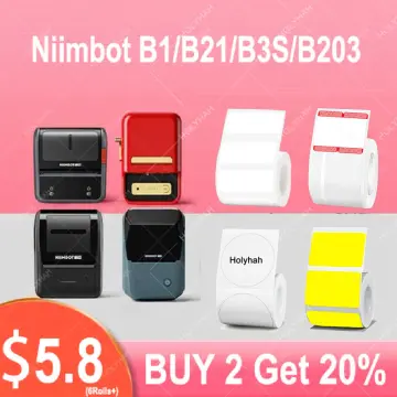 Label Maker Tape Compatible for NIIMBOT B21/B1/B3S, Barcode Address Label  Printer Paper Waterproof Anti-Oil Scratch-Resistant Sticker White