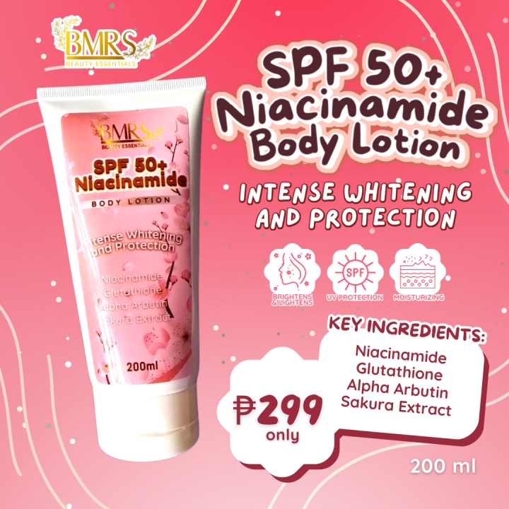 BMRS SPF 50+ Niacinamide Body Lotion Intense Whitening and Protection with Niacinamide
