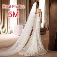 Free Shipping Real Photo 5M White/Ivory Wedding Veil Multi-layer long Bridal Veil Head Veil Wedding Accessories Hot Sell MD03034 Hair Accessories