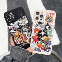 สำหรับ เคส iPhone 11 13 14 12 Pro Max Luffy One Piece สำหรับ iPhone 11 14 13 12 Pro Max 7 8 Plus XR XS X SE2 SE3 ปลอกการ์ตูนน่ารักลิง D หมวกฟางกล้องป้องกันเลนส์ภาพวาดด้านข้างซิลิโคนฝาหลังโทรศัพท์ 14Plus 7Plus 8Plus 12Pro 13Pro 14Pro 11Pro Max