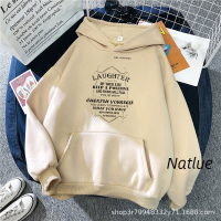 Natlux เสื้อฮู้ด เสื้อแขนยาวอบอุ่น หลวมและสบาย น่ารัก แฟชั่น คลาสสิค สไตล์ WWY230008S 41Z231009