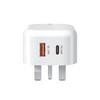 WK WP-U117 20W Type-C / USB-C + USB ชาร์จเร็ว,อะแดปเตอร์ชาร์จไฟพร้อมไฟปลั๊ก UK