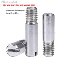 M2 M2.5 M3 M4 M5 M6 M8 M10 External Thread Slotted Cylindrical Fixed Position Pin 304 Stainless Steel Shaft Dowel Locating Pin