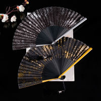 Printing Fan Performance Dancing Fan Unique Hand Fans Spanish Wood Fan Hollow Folding Fan Vintage Handheld Fan