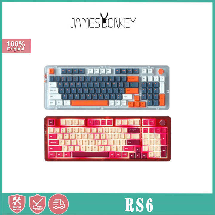 james-donkey-ไร้สาย-rs6ตรวจสอบแบบครั้งที่สามคีย์บอร์ดแบบกลไกเอฟเฟกต์แสง-rgb-แป้นพิมพ์ปลั๊กเอนกประสงค์ไดร์เวอร์แมโครไฟฟ้า