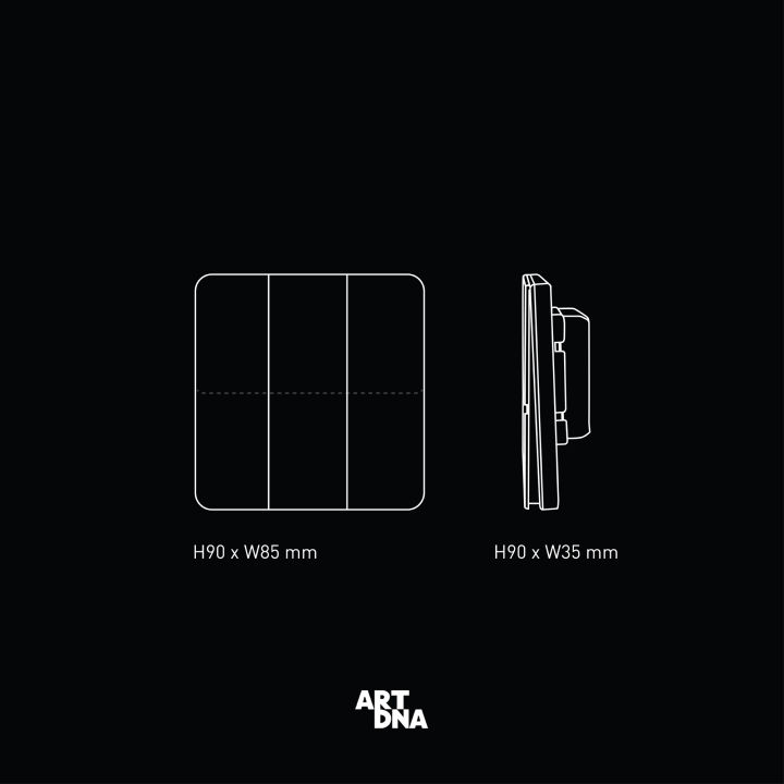 art-dna-รุ่น-a63-frameless-สวิทซ์-switch-3-gang-2-way-สีขาว-ปลั๊กไฟโมเดิร์น-ปลั๊กไฟสวยๆ-สวิทซ์-สวยๆ-switch-design
