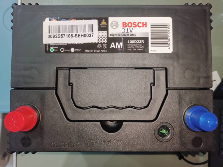 bosch-100d23r-hightec-silver-ams-รับประกัน15เดือน-แบตเตอรี่แห้ง-70-แอมป์-แบตเตอรี่รถยนต์-รองรับ-ams-ไดร์ชาร์ทอัจฉริยะ