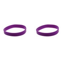 2X Fashion Silicone Rubber Elasticity Wristband Wrist Band Cuff Bracelet Bangle Purple