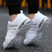 Running Shoes Breathable Mens Sneakers Fitness Air Shoes Cushion Outdoor Brand Sports Shoes Platform Flying Woven Lace-Up Shoes