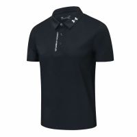 2023 High quality new style golf clothing mens quick-drying sports short-sleeved T-shirt golf tops black golf mens jersey lapel