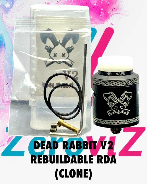 HELLVAPE DEAD RABBIT V2 RDA (1:1) 24MM REBUILDABLE ATOMIZER | Lazada PH