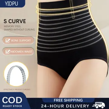 Flat Belly Sheathing Panties Seamless High Waist Butt Lifter Underwear  Lower Abdomen For Women Waits Trainer Body Shaper size M Color Black