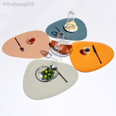 Kitchen Leather Placemat Western Pad Tableware Mat Water and Oil Proof Coaster Heat Insulation Easy To Clean Multiple Colors