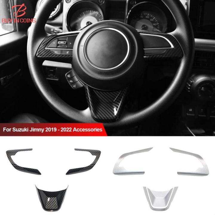 BC 3Pcs Carbon Fiber Car Steering Wheel Decoration Cover Trim Stickers
