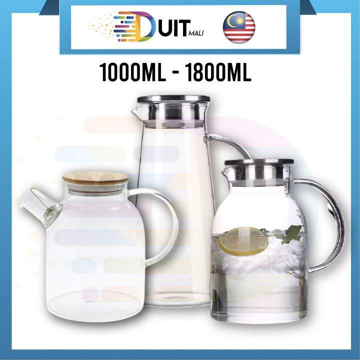 Duitmali Jug Minuman Tahan Panas Glass Water Jug Jar Heat Resistance