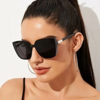 Luxury Brand Designer Cat Eye Sunglasses Woman Vintage Black Mirror Sun Glasses For Fashion Big Frame Cool Sexy Female Oculos