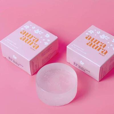 แพ็คเกจใหม่ (Aura Aura Soap)2 ก้อน สบู่ หน้าเงา  สบู่ทำความสะอาดผิวหน้า ขนาด ก้อนละ 70 g.