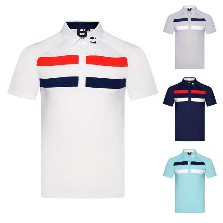 new-fj-เสื้อโปโลแขนสั้นลําลอง-สีตัดกัน-แฟชั่นฤดูร้อน-สําหรับผู้ชาย-เหมาะกับการเล่นกีฬากอล์ฟกลางแจ้ง