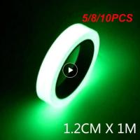 5/8/10PCS Durable Car Reflective Sticker Green Warning Ground Light Car Luminous Tape Portable Reflective Fluorescent Tape Safety Cones Tape