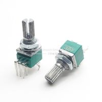 2PCS RK097 Vertical A50K A503 Double Potentiometer 6Pin Volume Adjustment Flower Shaft Potentiometer