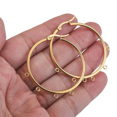 10pcs/lot Gold Stainless Steel Large 40MM Ear Ring Earrings Making Supplies Hooks Connectors Earring Base Posts Components Parts