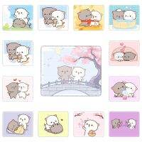 Romantic Peach And Goma Couple Mochi Cat Mouse Pad Anti-Slip Rubber Base Gamer Mousepad Accessories Office PC Computer Desk Mat