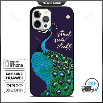 KateSpade Peacock Bird Phone Case for iPhone 14 Pro Max / iPhone 13 Pro Max / iPhone 12 Pro Max / XS Max / Samsung Galaxy Note 10 Plus / S22 Ultra / S21 Plus Anti-fall Protective Case Cover