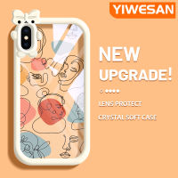 YIWESAN เคสสำหรับ iPhone X Xs Xr Xs Max,เคสแฟชั่นแบรนด์ที่สวยงามลวดลายศิลปะภาพวาดแนวสร้างสรรค์สีสันสดใสเคสกันกระแทกนิ่มโปร่งใสเคสซิลิโคนเนื้อนิ่มหนาทนทานต่อการตก