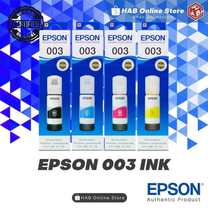 100 Original Genuine Epson 003 Ink Bottle For L3110 L3210 L3150 L3250 L5190 L5290 L1110 L1210 6476