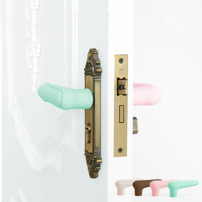 【cw】 2pcs Silicone Handle Sleeve Baby Safety Wall Protector Bedroom Room Anti collision Door Knob Cover Static free ！