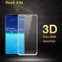 กระจกนิรภัย กันรอย เต็มจอ เก็บขอบ แนบสนิท Oppo A5 / A3S สีขาว