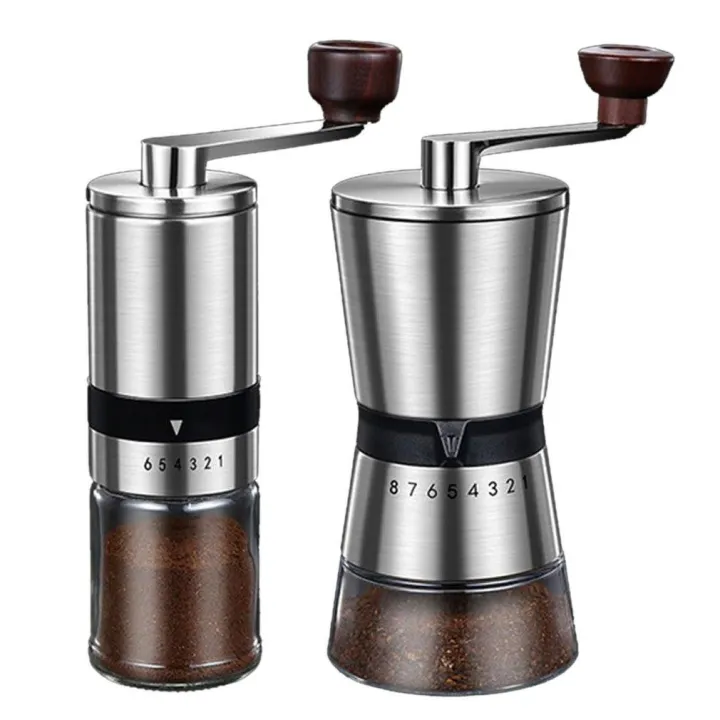 Manual Coffee Grinders 15 Adjustable Settings Brushed 18/8 Stainless